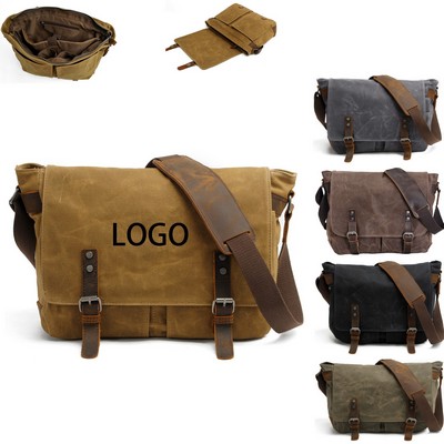 Vintage Waxed Canvas Crossbody Bag