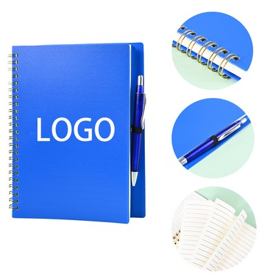 PP Cover Spiral Notebook with Pen