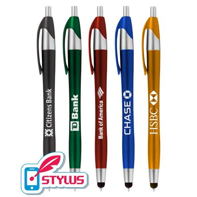 Union Printed - Metallic Colored - Elegant - Stylus Clicker Pen