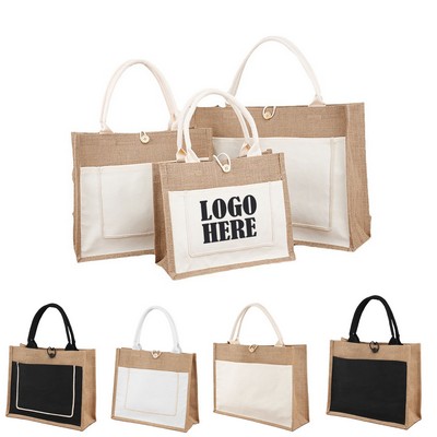 Natural Linen Tote Bag