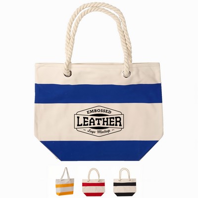 Cotton canvas beach tote.