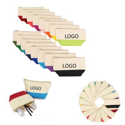 Dual-Tone Fabric Makeup Pouch