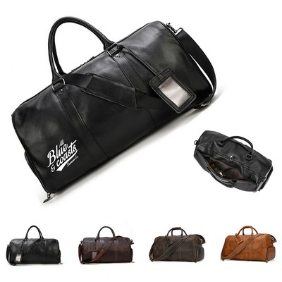 Genuine Leather Sport Gym Duffle Bag